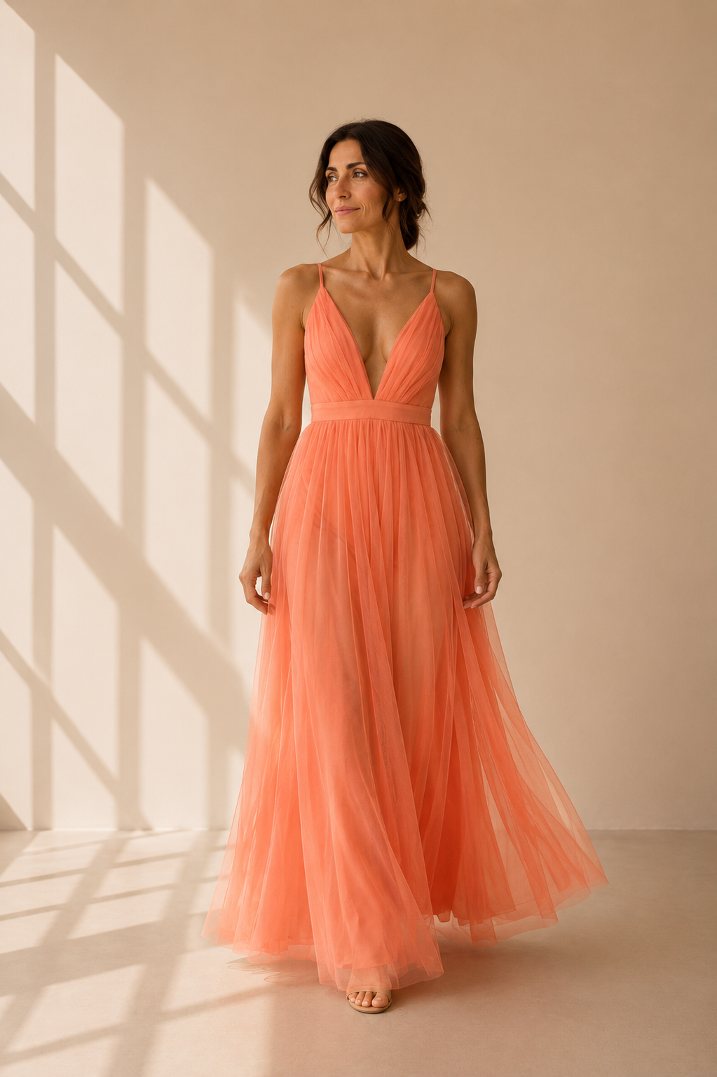 Ginevra | Light Coral Maxi Dress