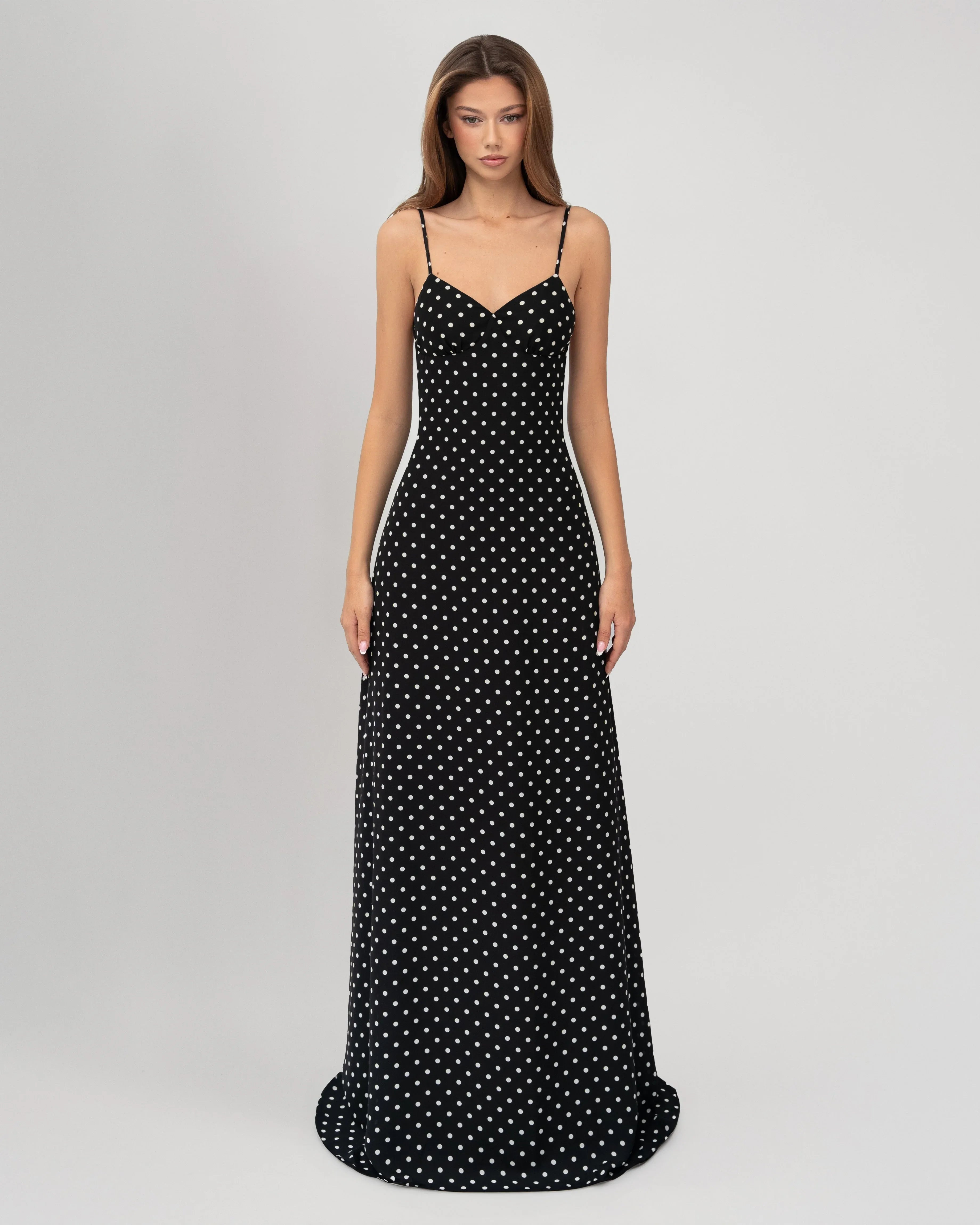 AMARA | Midnight Muse Polka Dot Maxi