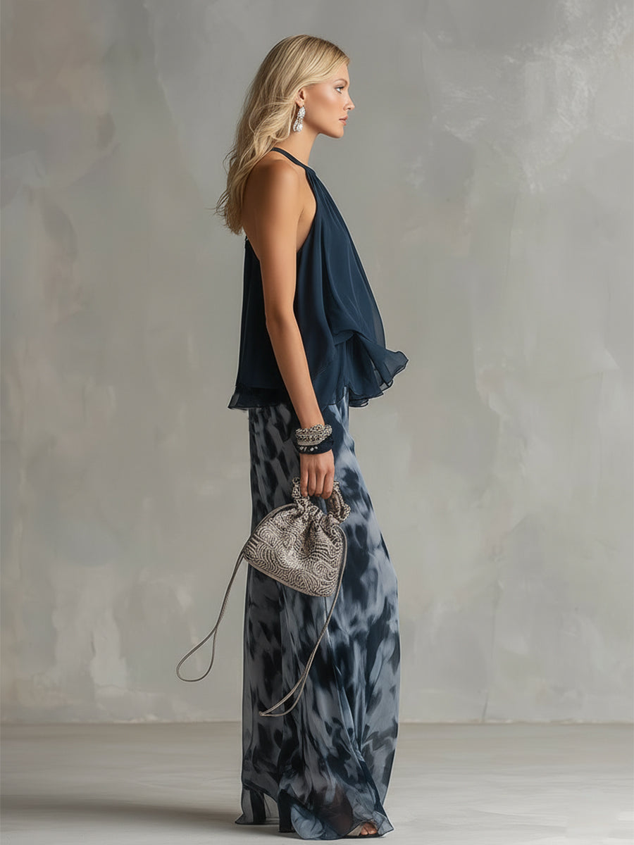 Sibanna · Navy Blue Chiffon Set