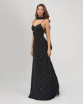 AMARA | Midnight Muse Polka Dot Maxi
