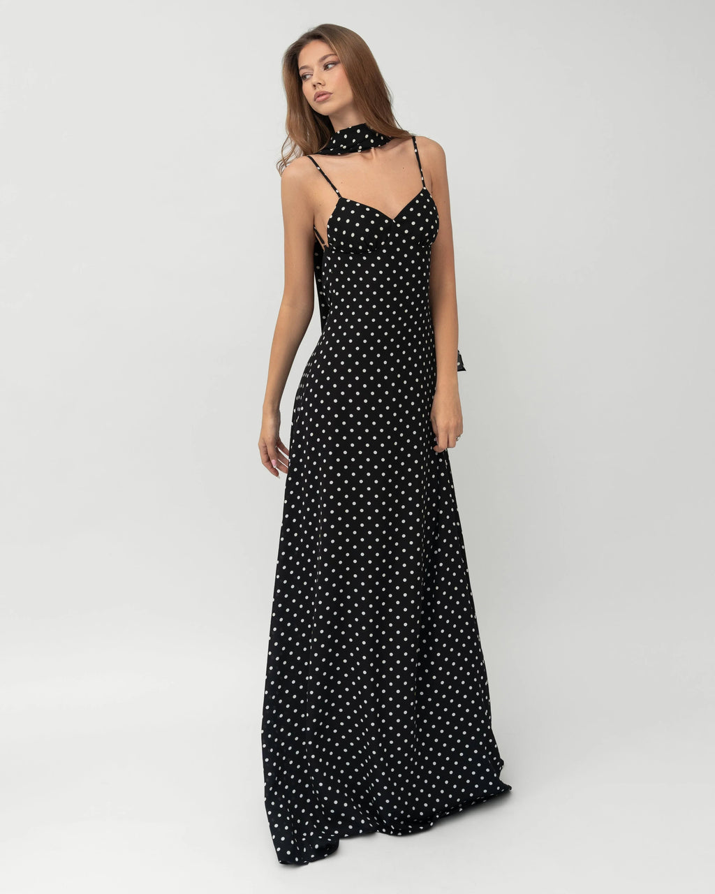 AMARA | Midnight Muse Polka Dot Maxi