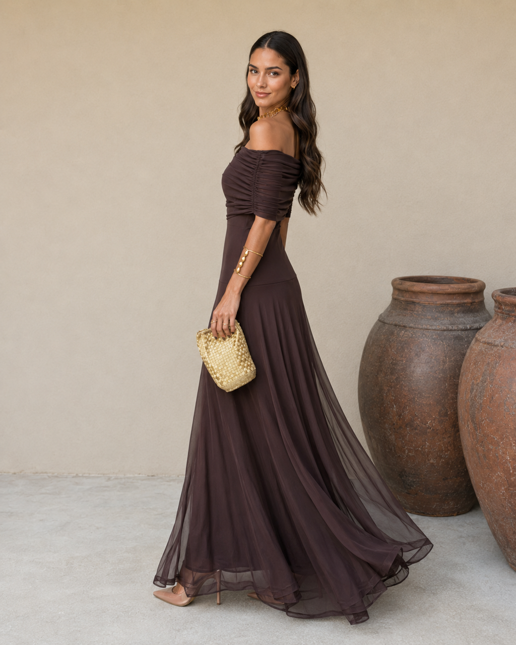Toledo dress in brown