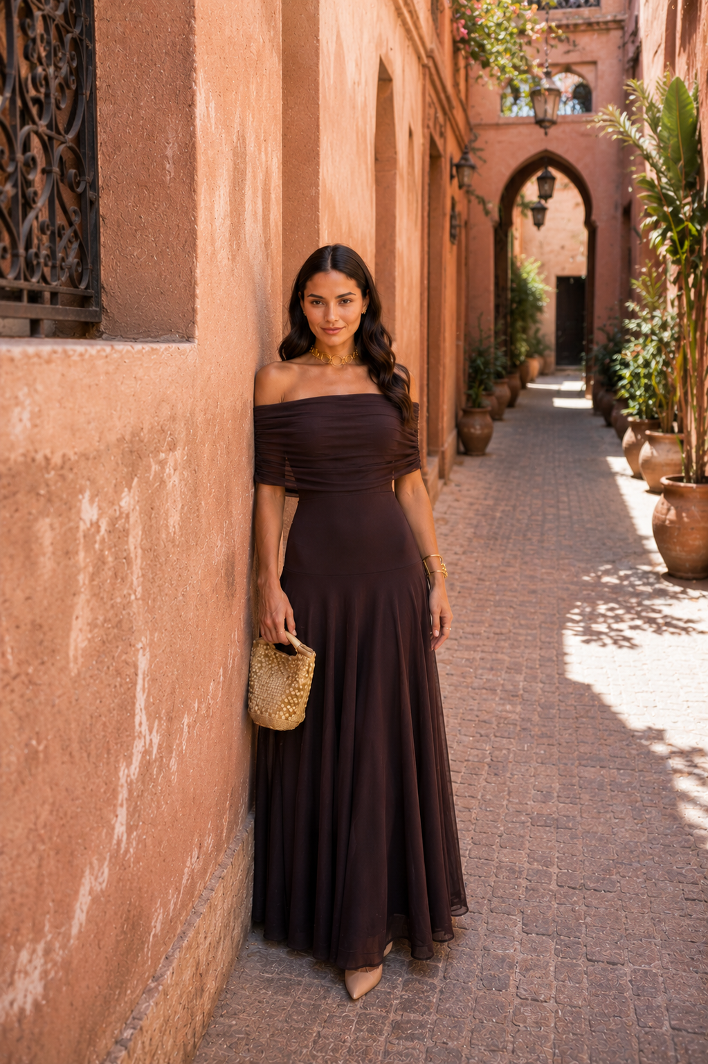 Toledo dress in brown