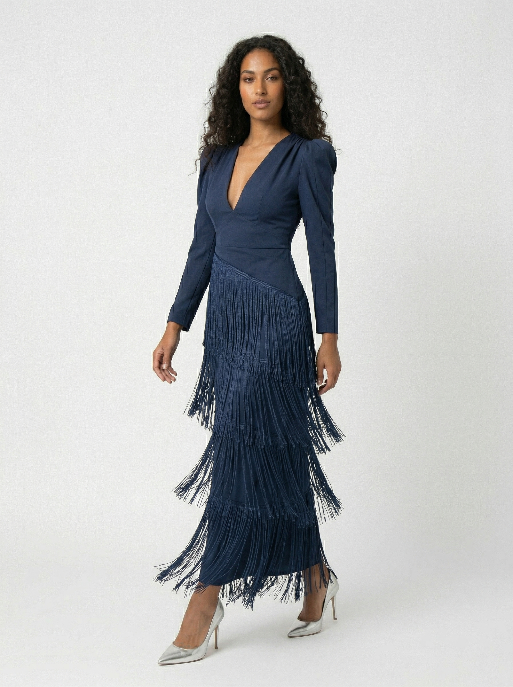 Clara | Elegant Fringe Dress with Sleeves