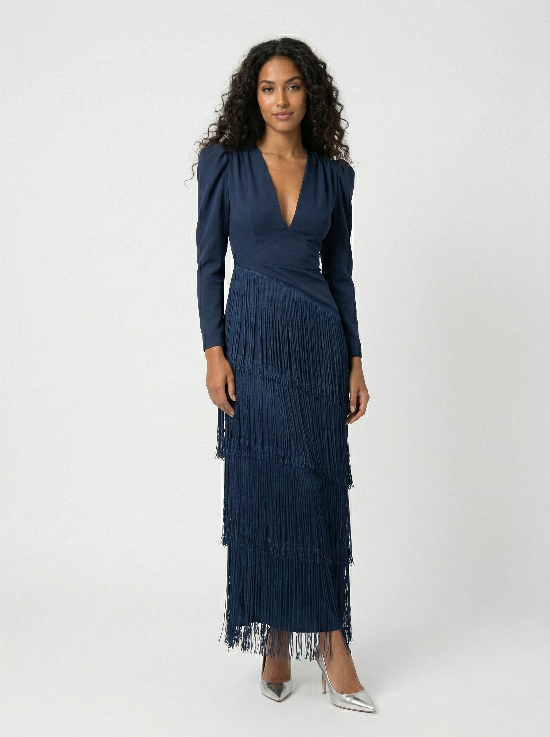 Clara | Elegant Fringe Dress with Sleeves