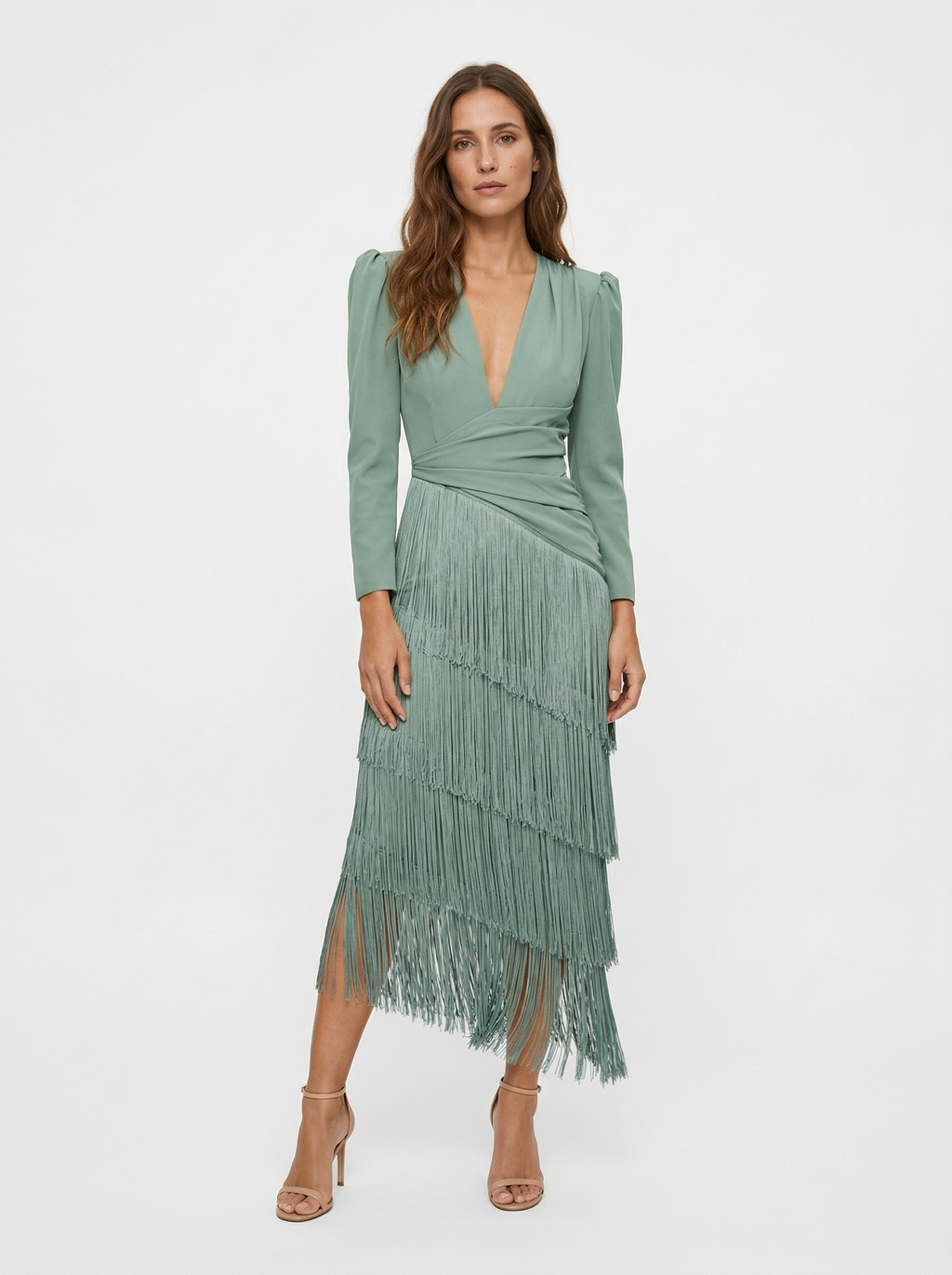 Clara | Elegant Fringe Dress with Sleeves