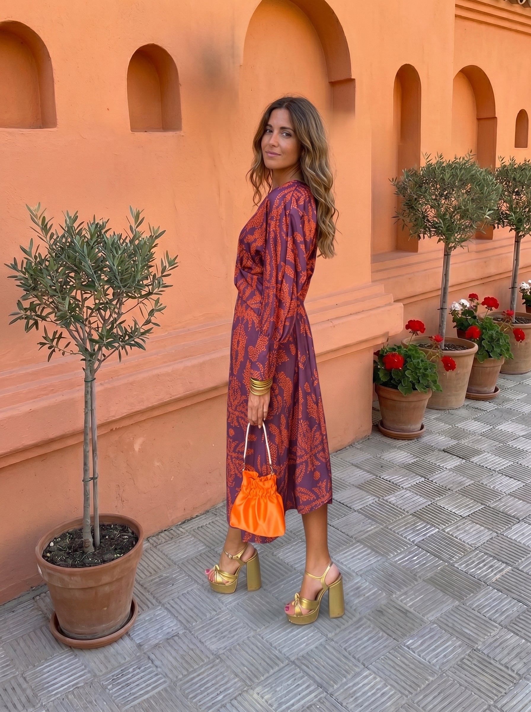 Silvia™ | Printed midi dress