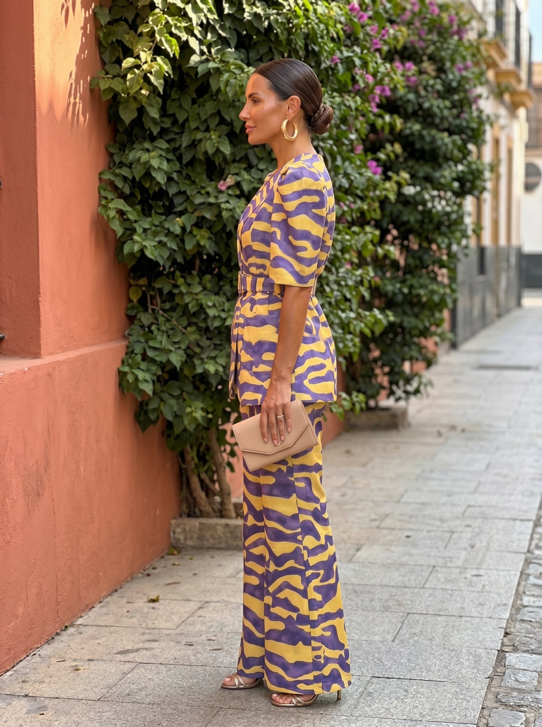 Lavinia | Flowy peplum blazer and palazzo pants set