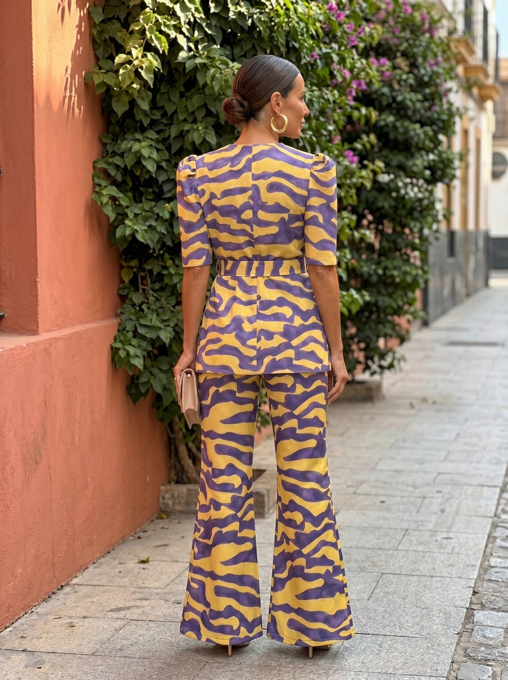 Lavinia | Flowy peplum blazer and palazzo pants set