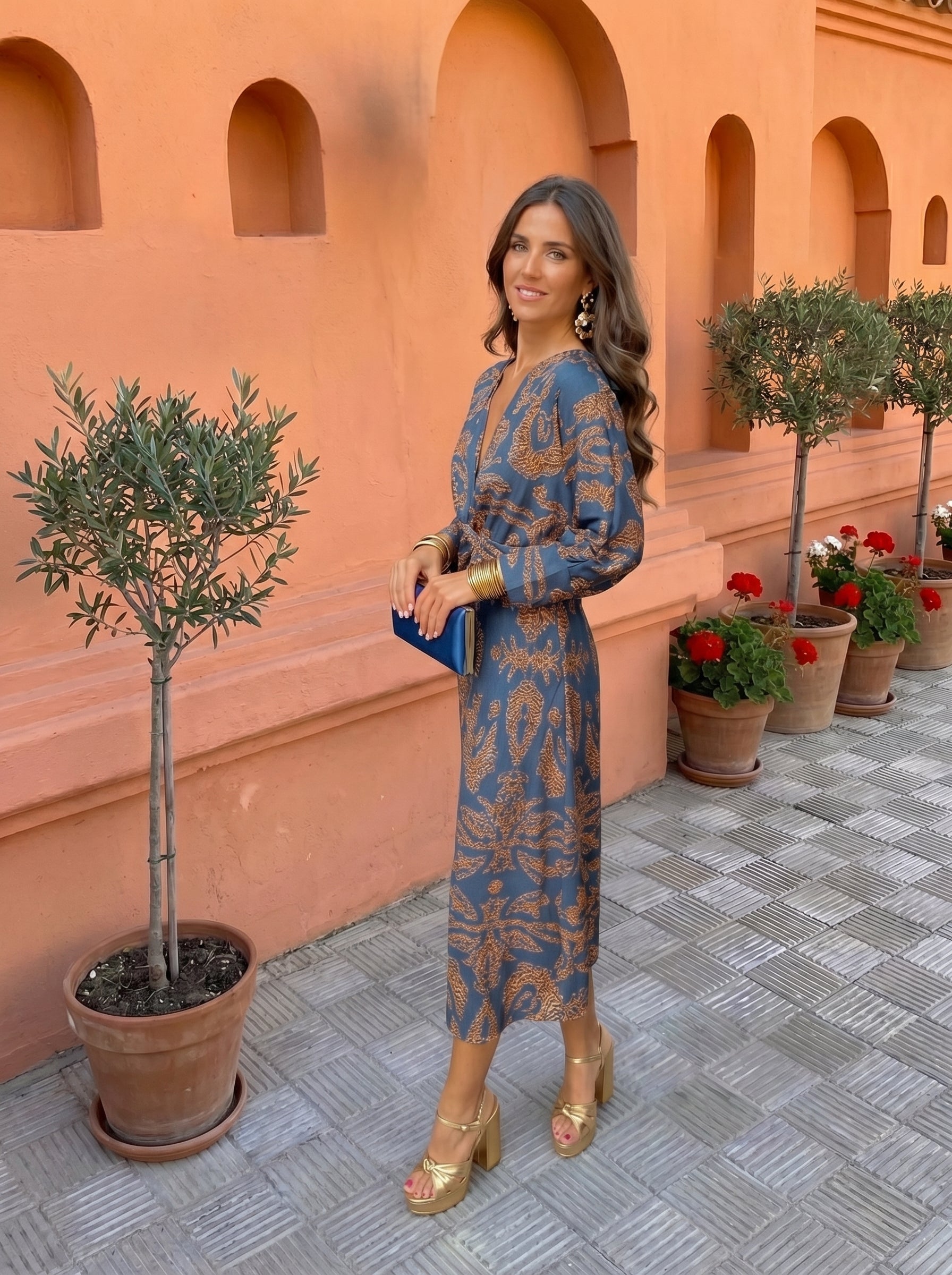 Silvia™ | Printed midi dress