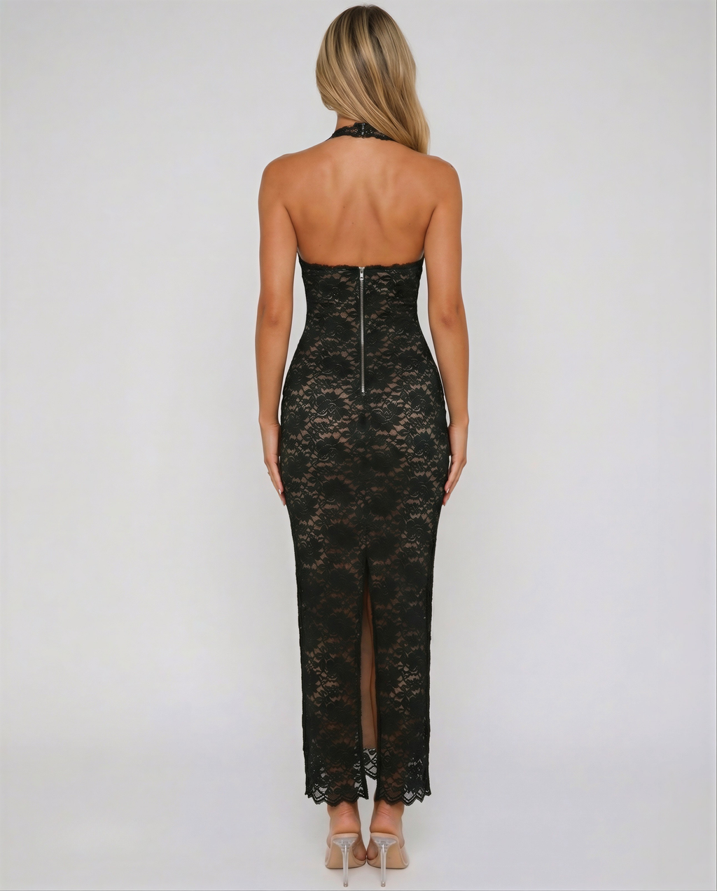 Open Back Lace Maxi Dress