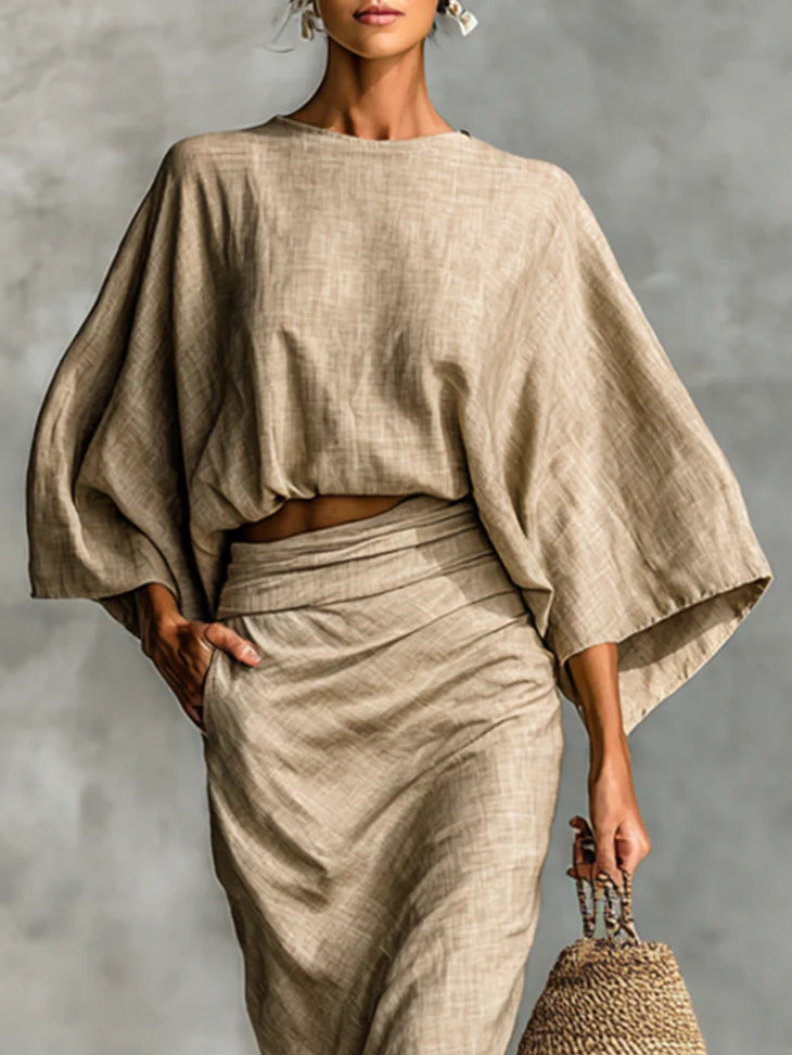 Julia™ | 2-Piece Top and Long Skirt Set for Women – Fluid Elegance