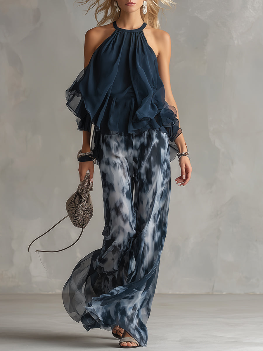 Sibanna · Navy Blue Chiffon Set