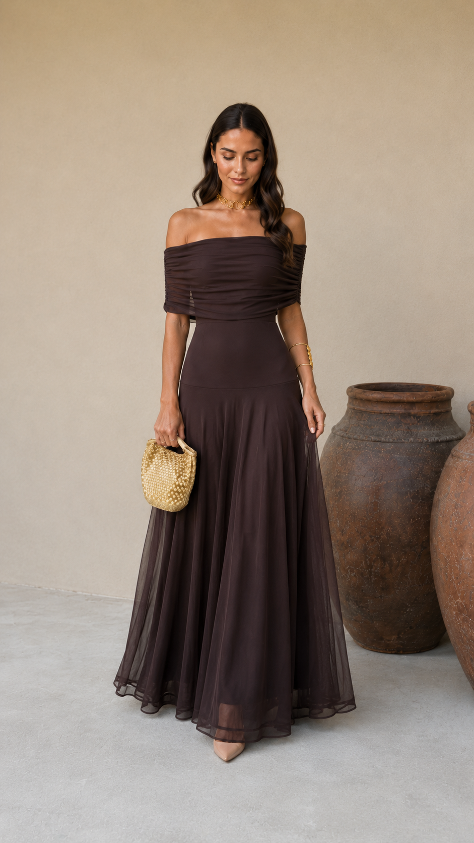 Toledo dress in brown