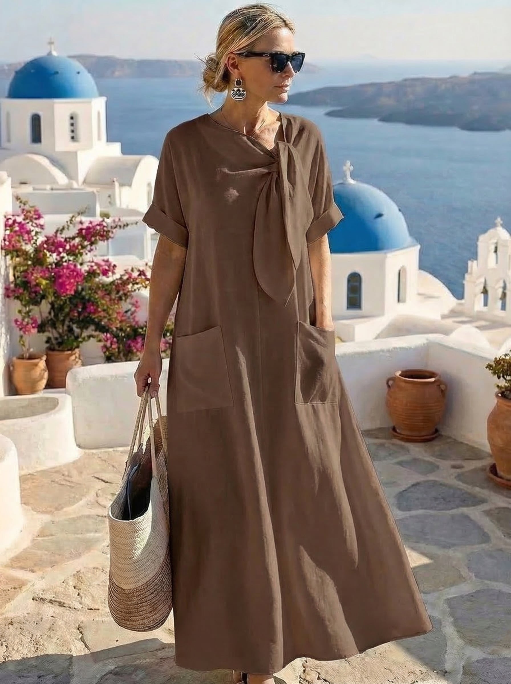 Fleur™ | Luxury Mediterranean Maxi Dress